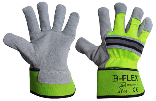 Click B Flex Hi Viz Rigger Work Gloves Pair One Size XL Size 10
