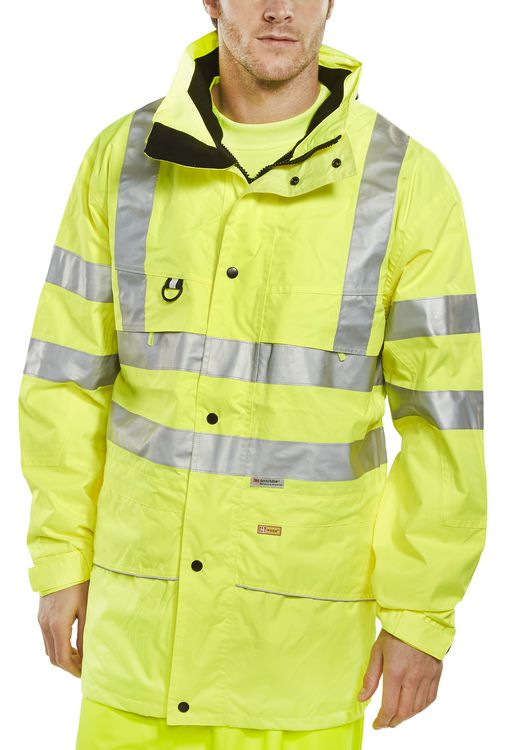 Be Seen Carnoustie Hi Viz Jacket Coat Orange Yellow Reflective EN20471 RISTOM