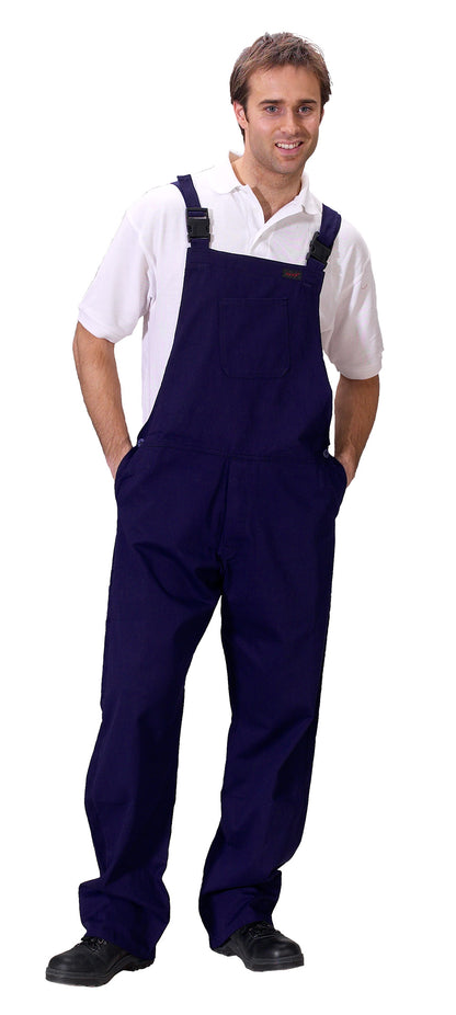 Cotton Drill Painters Bib and Brace White or Navy 32" - 48" Overalls Front Pouch