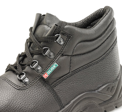 Click Chukka Safety Steel Toe Work Boot with Midsole Sizes 3-13 Black