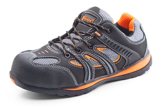 Click Action Trainers Safety Work Shoes Black Composite Toecap and Midsole 3-12