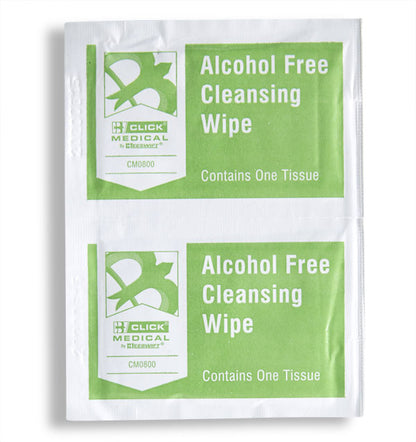 (LL) Click Medical Alcohol Free Wipes Pack of 100 CM0800 Individually Wrapped