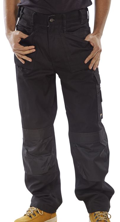 Click Premium Multipocket Work Trousers Knee Pad Holster Pockets Blue or Black