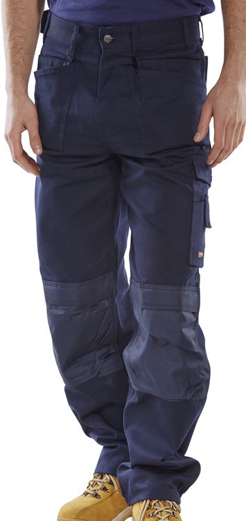 Click Premium Multipocket Work Trousers Knee Pad Holster Pockets Blue or Black