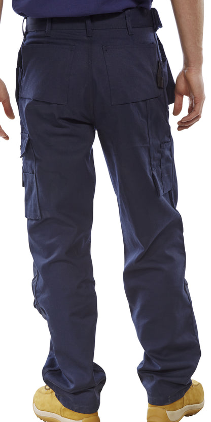 Click Premium Multipocket Work Trousers Knee Pad Holster Pockets Blue or Black