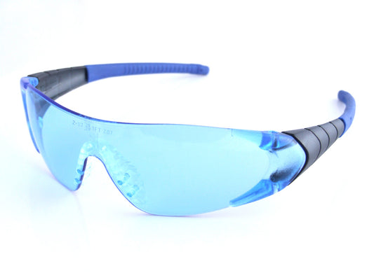 Click Traders Verona Safety Glasses Specs Blue Lens, Rubber Nose Pad