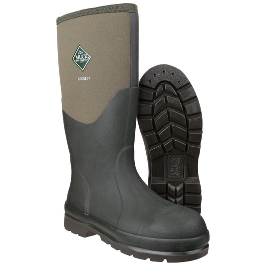 Muckboot Chore Steel Safety Welly Wellington Boots Moss Green