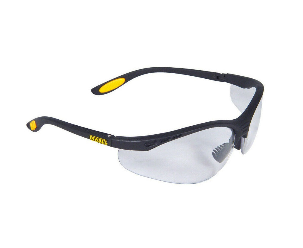 Dewalt Reinforcer Safety Glasses Specs Clear Lens CE EN166 1F Lightweight