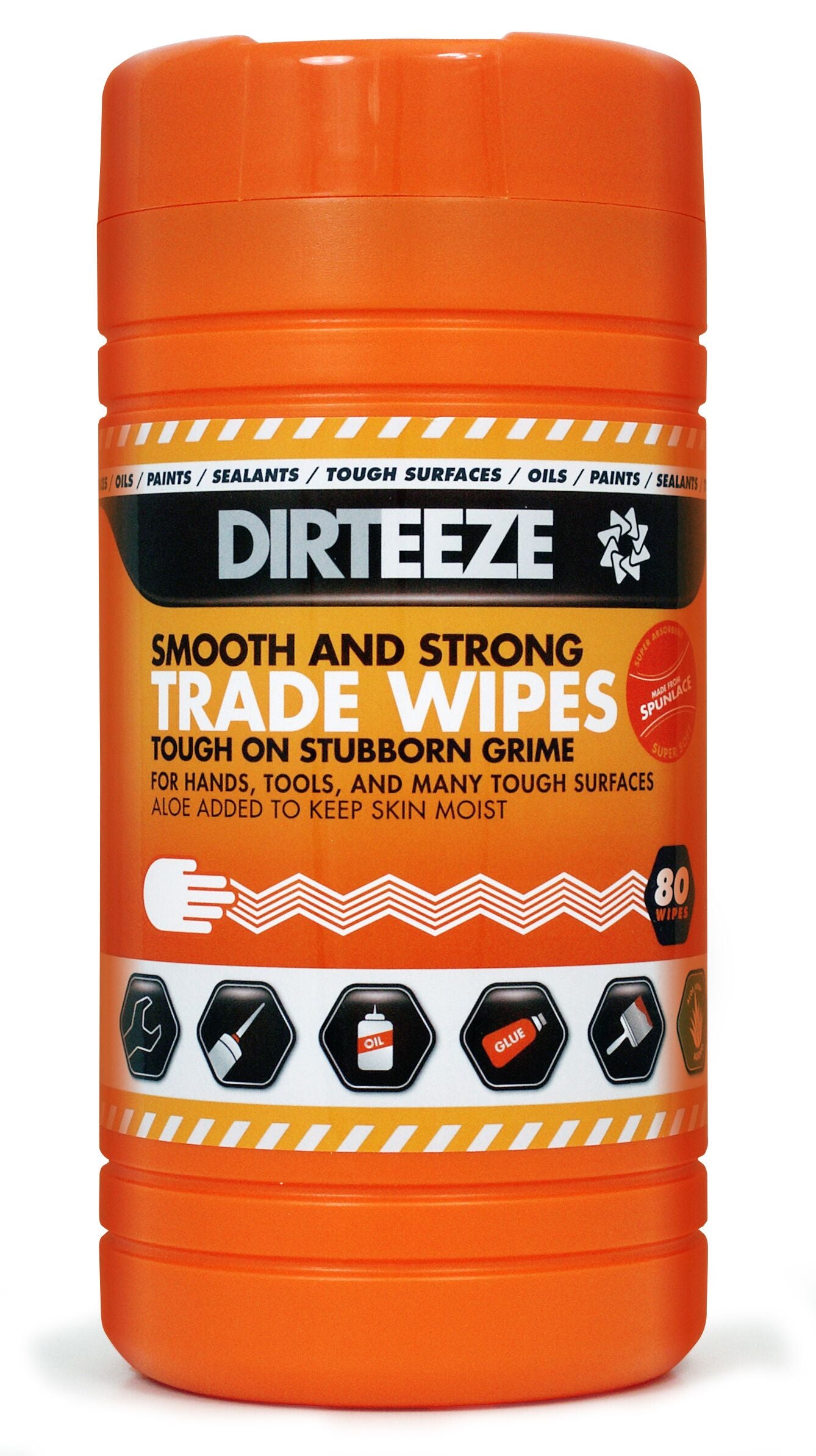 Dirteeze Smooth & Strong Trade Wipes Tub 80 XL Wipes 30cmx 20cm DZSS80