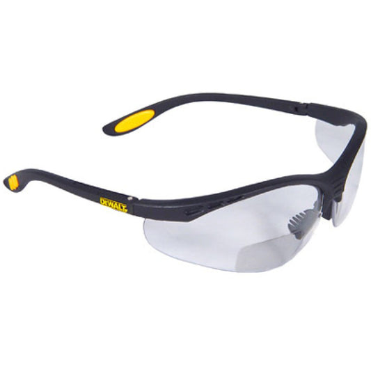 (LL) Dewalt Reinforcer Safety Glasses Specs Clear Coated Lens EN166 Eye Protection (I?O)