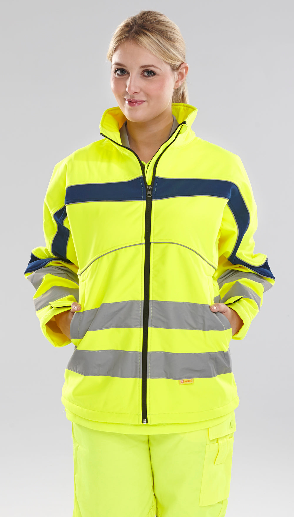 Eton Softshell Hi Viz Jacket Yellow or Orange Small-6XL Water Resistant Two Tone