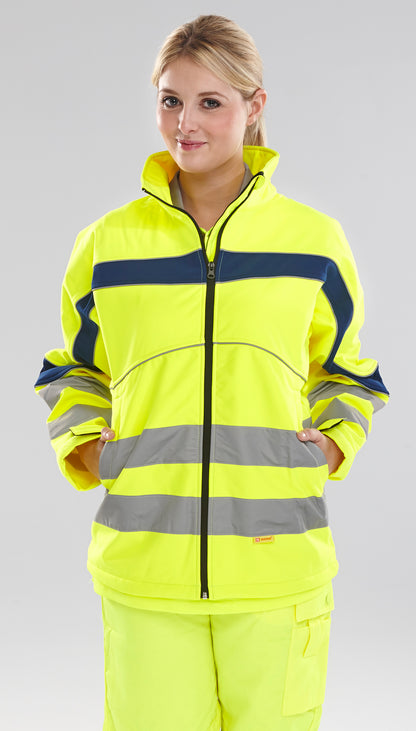 Eton Softshell Hi Viz Jacket Yellow or Orange Small-6XL Water Resistant Two Tone