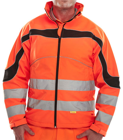 Eton Softshell Hi Viz Jacket Yellow or Orange Small-6XL Water Resistant Two Tone