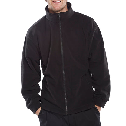 Click Mens Fleece Jacket Black Workwear Uniform