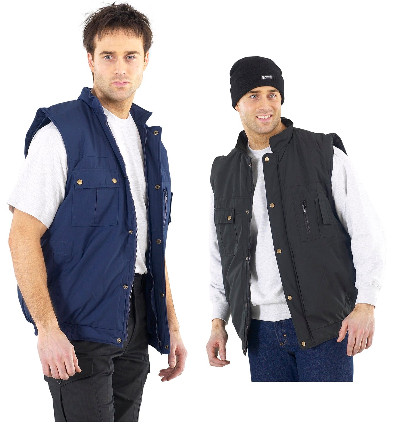 Bodywarmer Click Hudson Black Navy Blue Small - XXL Work Gilet Lots of Pockets