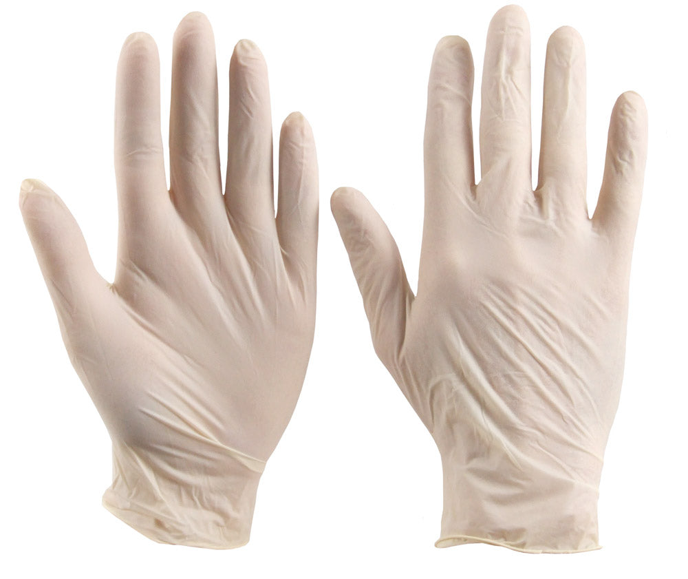 Click 2000 Latex Powder Free Disposable Gloves 100 Pack All Sizes EN455-1