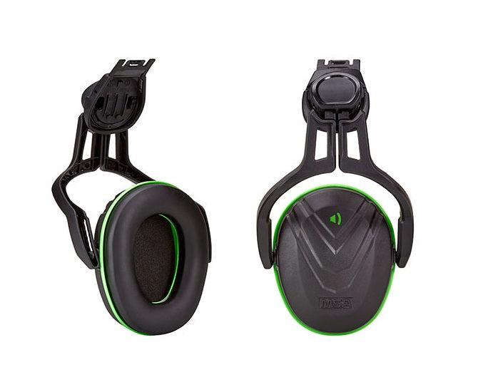 MSA V-Gard Helmet Mounted Ear Defenders SNR28dB EN352-3 Black/Green Clip On