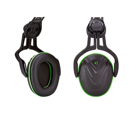 MSA V-Gard Helmet Mounted Ear Defenders SNR28dB EN352-3 Black/Green Clip On