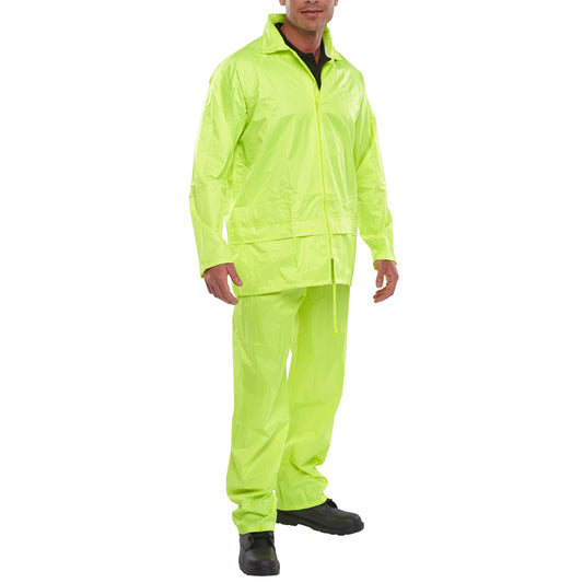 B-Dri Nylon Suit Jacket and Trousers Saturn Yellow Over Garments