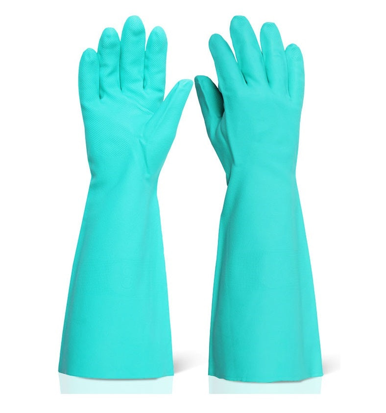 Nitrile Gaunlets 18" 5 Pair Pack 45cm Green Large or XL EN ISO 374-1 EN388