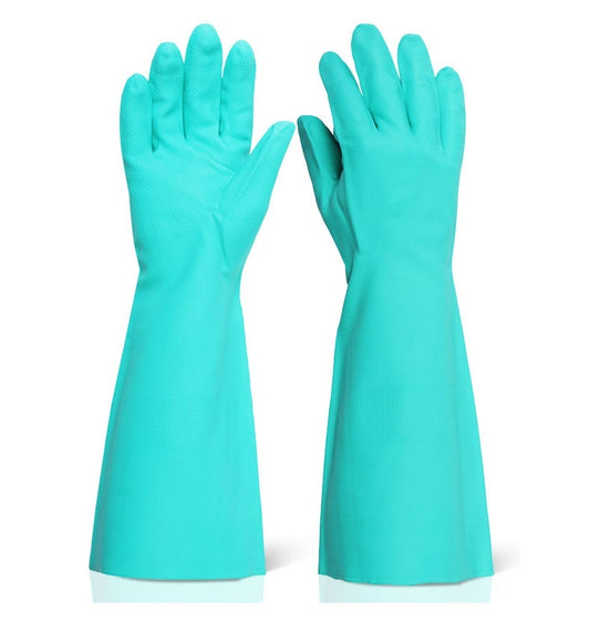 Nitrile Gaunlets 18" 5 Pair Pack 45cm Green Large or XL EN ISO 374-1 EN388