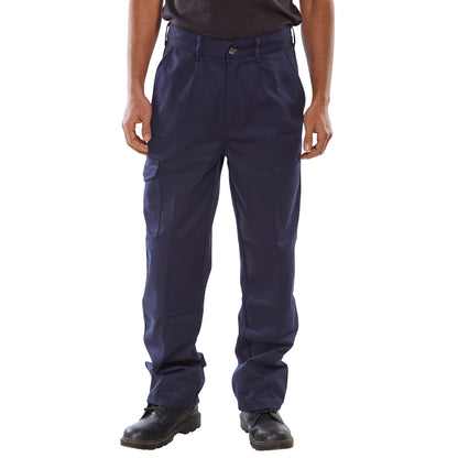 Super Click Heavyweight Drivers Trousers Navy