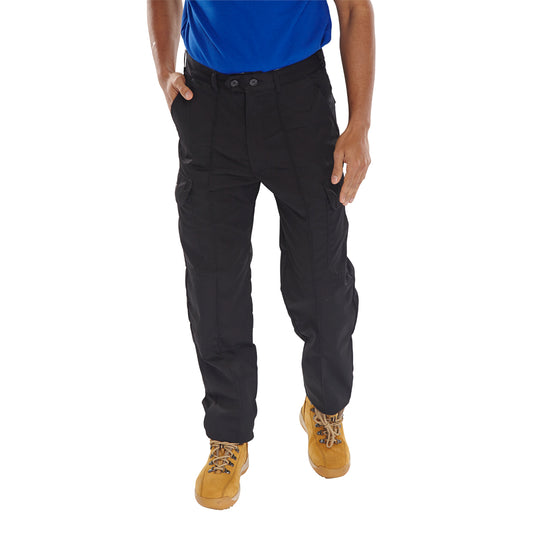 Click Polycotton Super Drivers Trousers Black