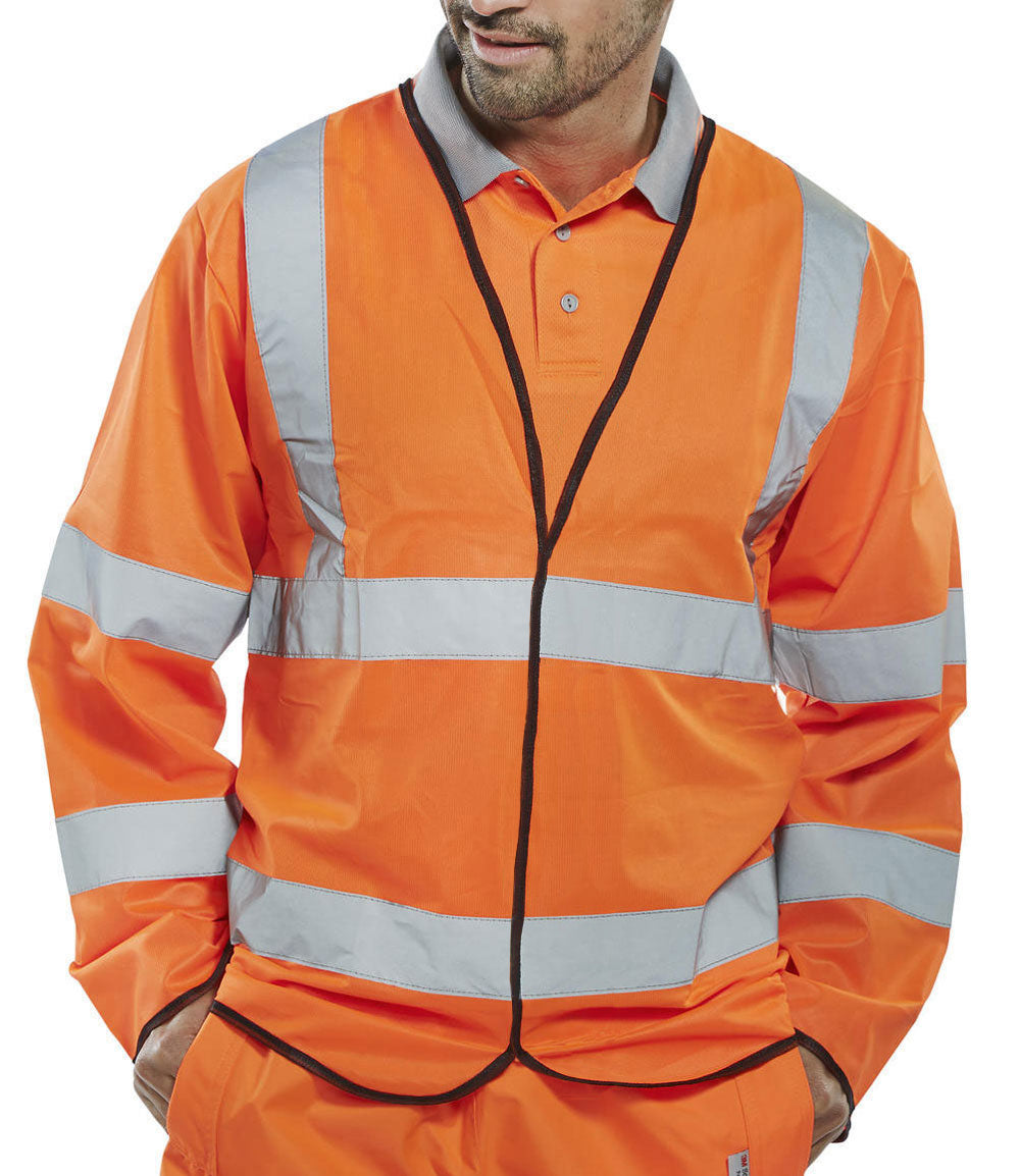 Hi Viz Jerkin Long Sleeve Hi Vis Vest (LARGE LETTER)