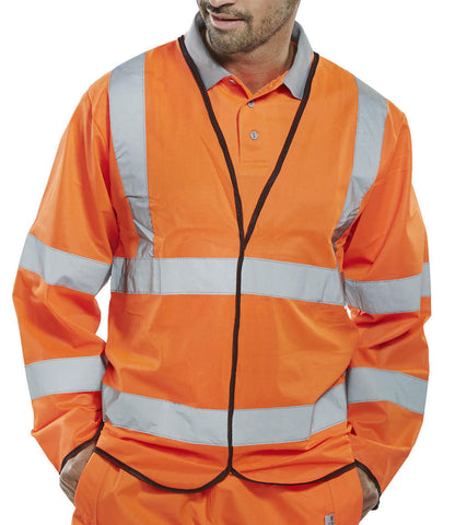 Hi Viz Jerkin Long Sleeve Hi Vis Vest (LARGE LETTER)