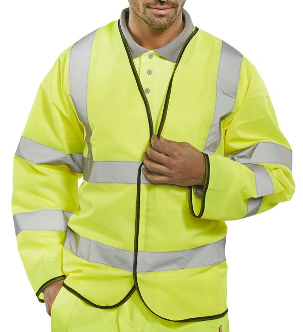Hi Viz Jerkin Long Sleeve Hi Vis Vest (LARGE LETTER)