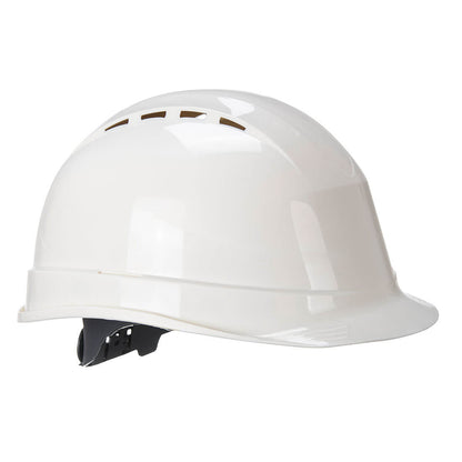 Portwest PS50 Arrow Safety Helmet Hard Hat Veted White  Adjustable Sweatband