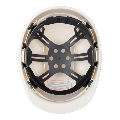 Portwest PS50 Arrow Safety Helmet Hard Hat Veted White  Adjustable Sweatband