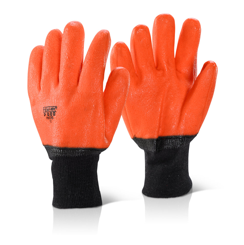 Click 2000 Thermal Lined Freezer Gloves Orange Fully Dipped PVCFG Pair