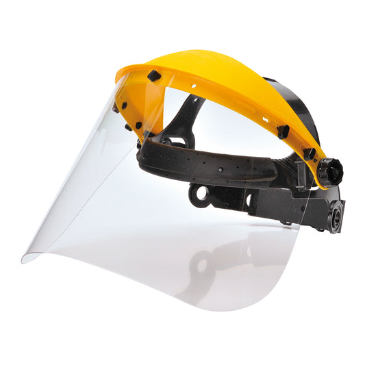 Portwest PW91 Face Shield Visor Clear Poly Brushcutter Strimmer Adjustable EN166