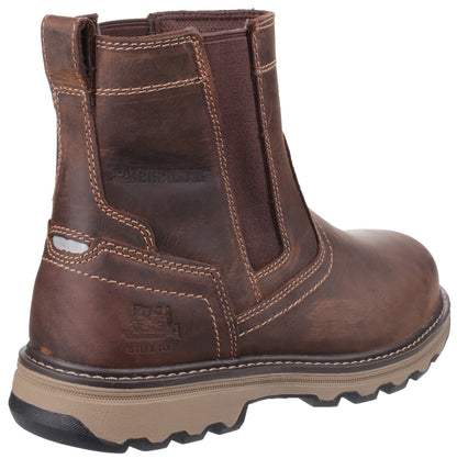 Caterpillar CAT Pelton Chelsea Dealer Safety Work Boots Brown Leather