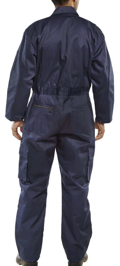 Click Lined Padded Quilted Boilersuit Overalls Coverall Navy Blue Insulated
