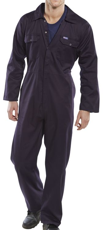 Click Polycotton Boilersuit Overalls Coverall Navy, Green or Royal Blue 36"-54"