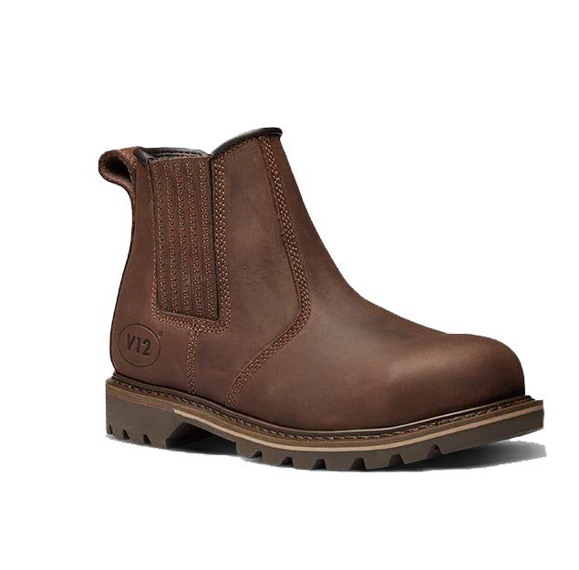 V12 Rawhide Brown Oiled Leather Dealer Safety Work Boots Steel Toecap V1231