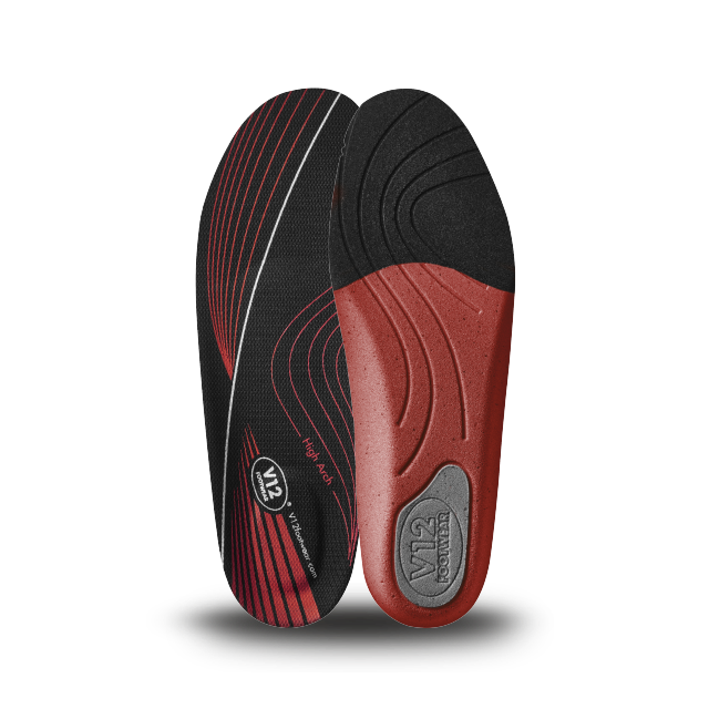 V12 Dynamic Arch Insole Red High Arch VS210 Size 8 UK 42 EU