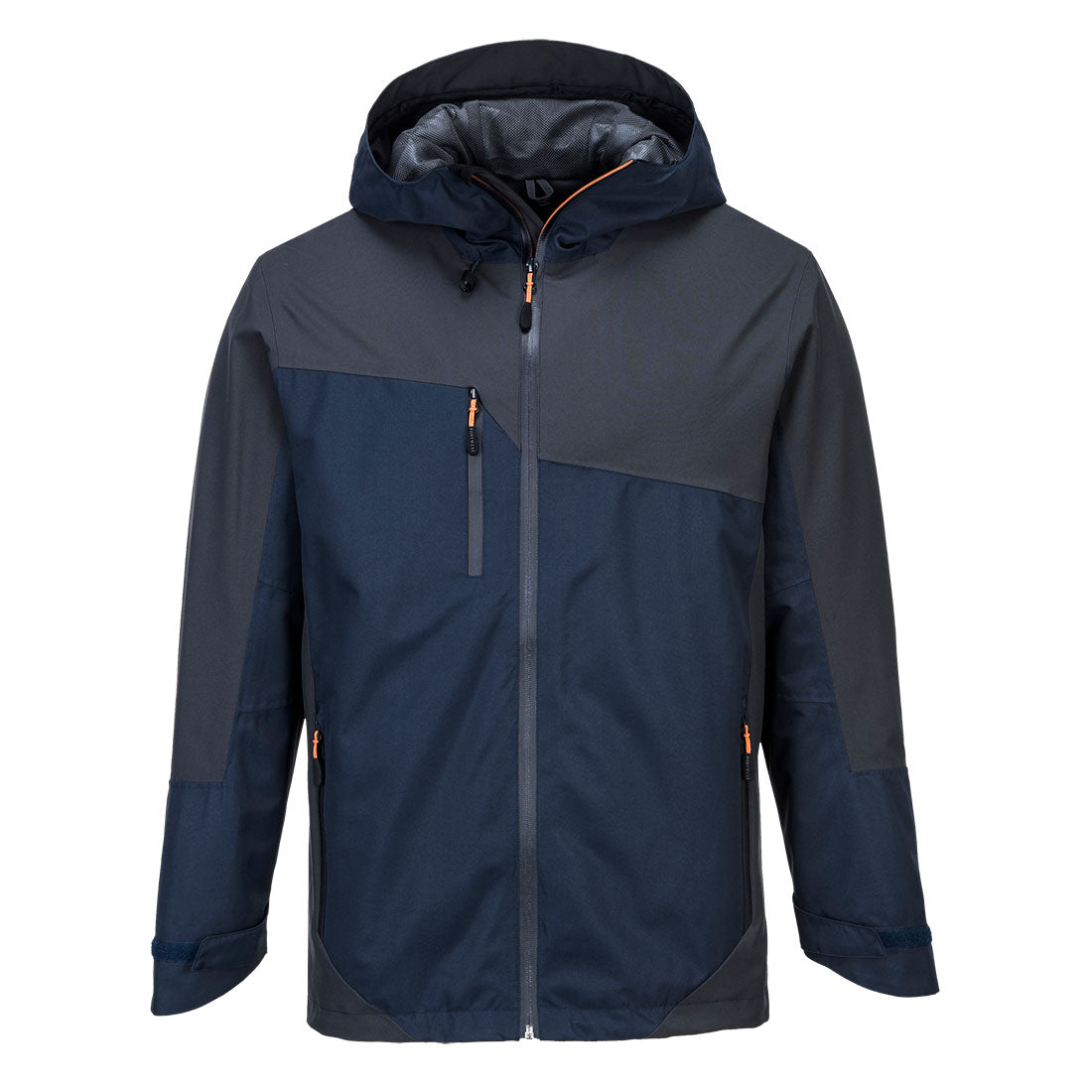 Portwest Raincoat Jacket Navy/Grey S602 Waterproof Breathable with Hood