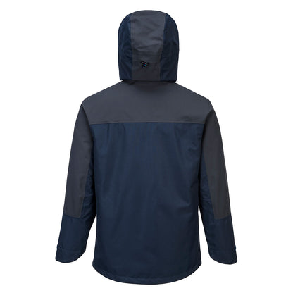 Portwest Raincoat Jacket Navy/Grey S602 Waterproof Breathable with Hood