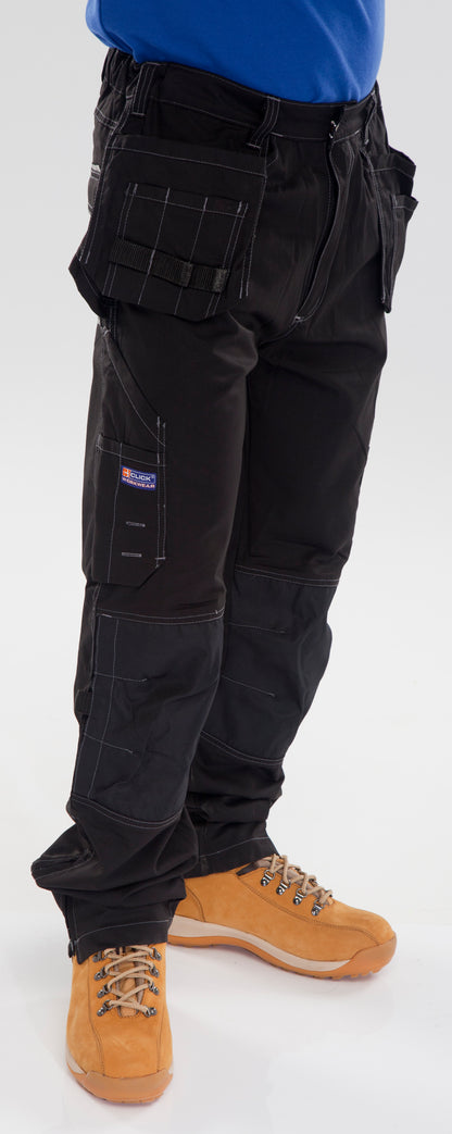Click Shawbury Multi Pocket Work Trousers Black or Navy 30" - 50" Reg & Tall Leg