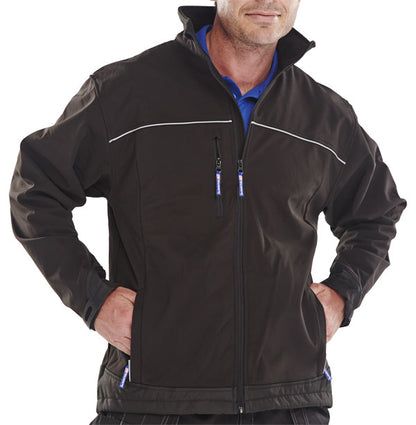 Click Soft Shell Jacket Black or Navy Blue XS - 6XL Coat Water Resistant