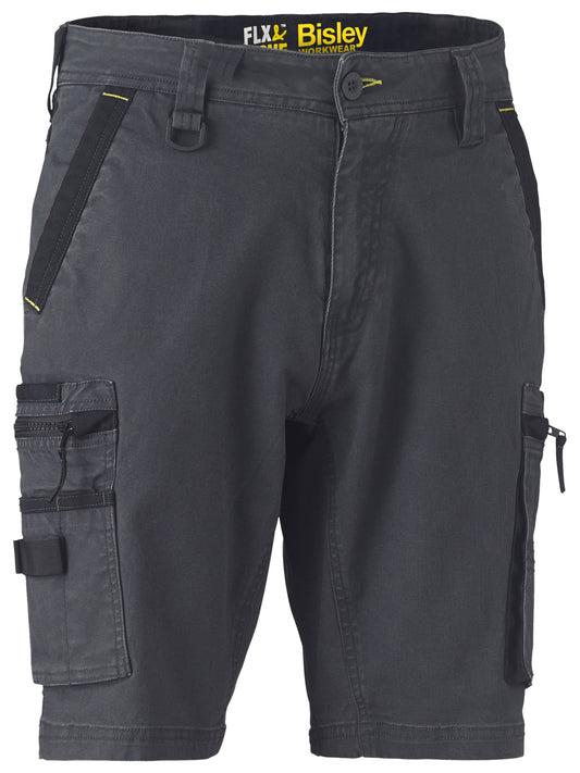 Bisley Flx & Move Stretch Utility Zip Cargo Shorts Charcoal Grey UKSHC1330