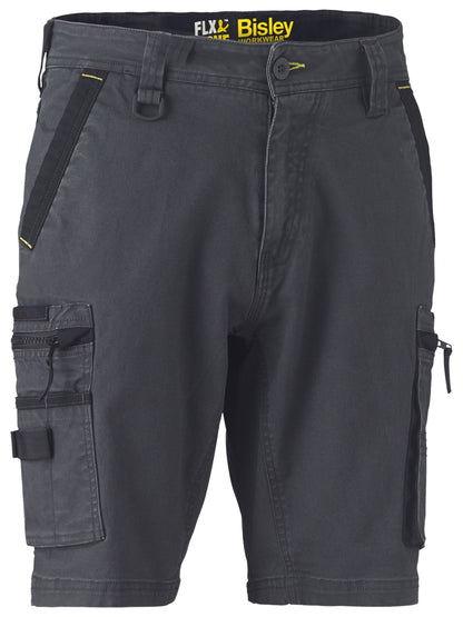 Bisley Flx & Move Stretch Utility Zip Cargo Shorts Charcoal Grey UKSHC1330