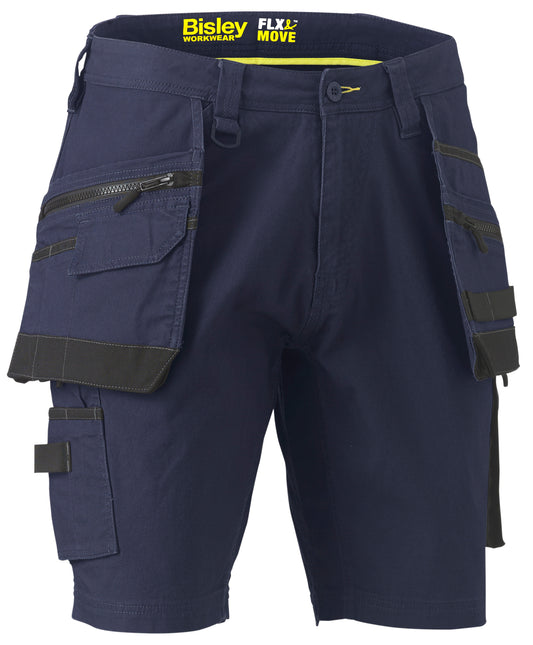 Bisley FLX & MOVE Stretch Utility Holster Pocket Shorts Navy UKSHC1336