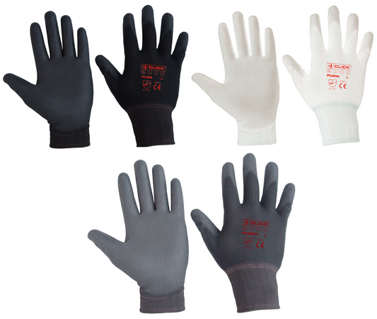 Click Beeswift PU Coated Glove, White, Grey or Black S - XL