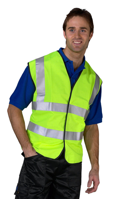 Click Hi Viz Vest Yellow or Orange Waistcoat (LL) WCENG