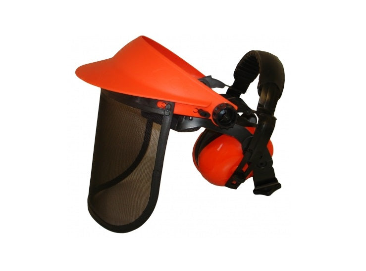 Rocwood Face Guard Visor with Ear Defenders Mesh or Poly Strimmer Brushcutter