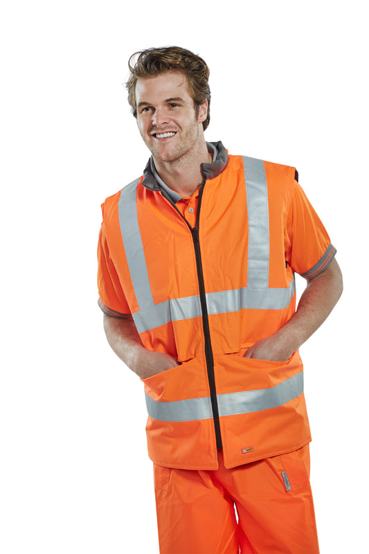 Hi Viz Reversible Bodywarmer Gilet OrangeRIS 3279 TOM Yellow EN20471 Small-XXL